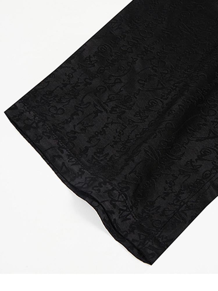 tch jacquard rhinestore graphic wide leg pants black HighEnd Luxury Streetwear Brand Official Showcase