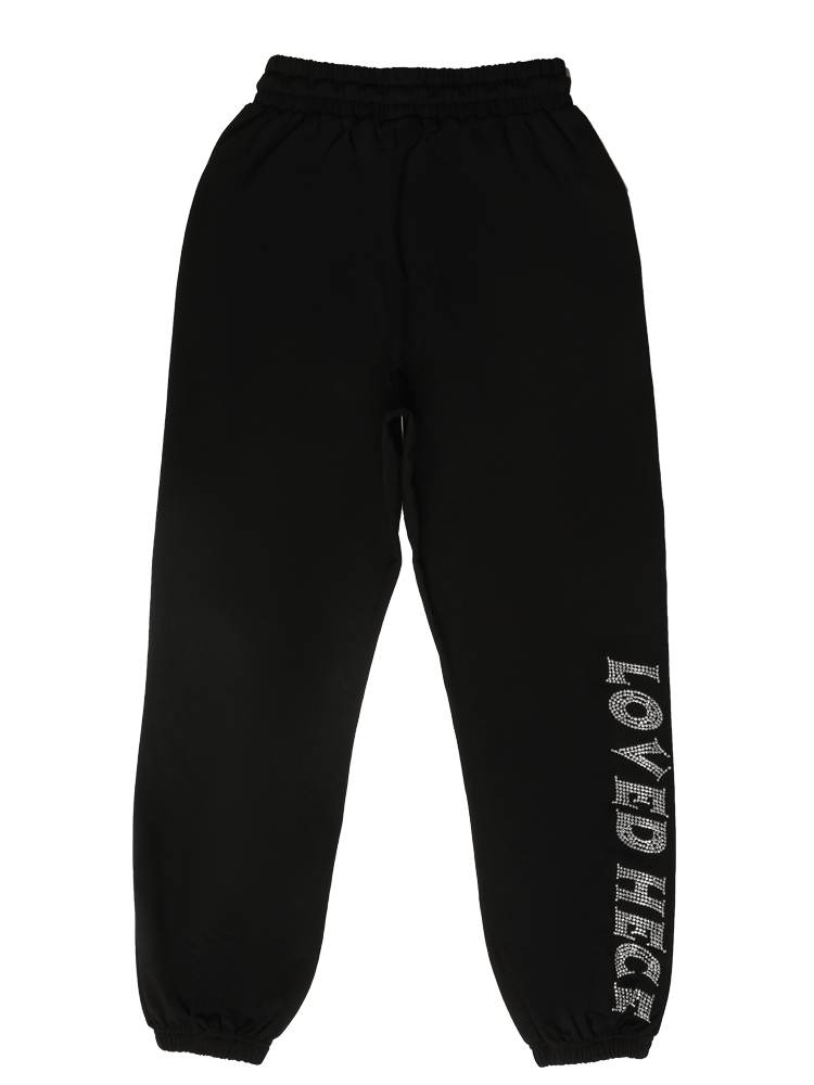 tch letter rhinestone straight leg pants Black HighEnd Luxury Streetwear Brand Official Showcase