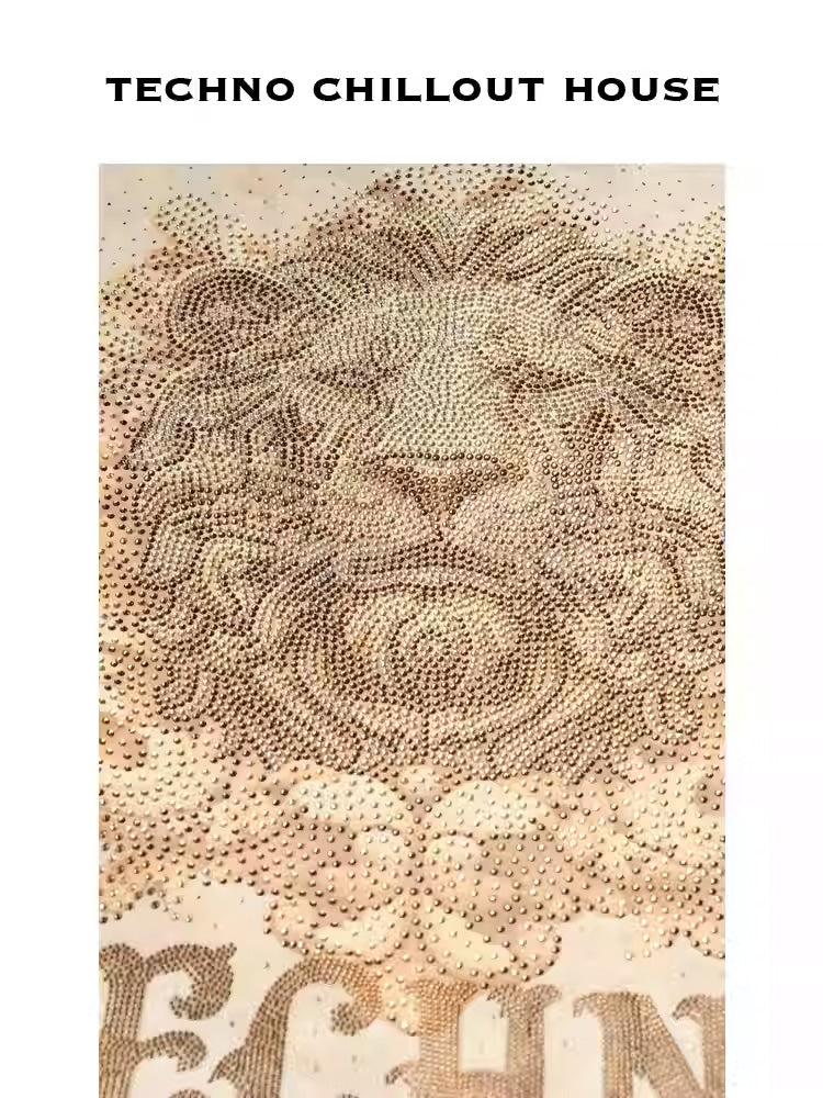 tch lion rhinestone windbreaker jacket khaki1 HighEnd Luxury Streetwear Brand Official Showcase