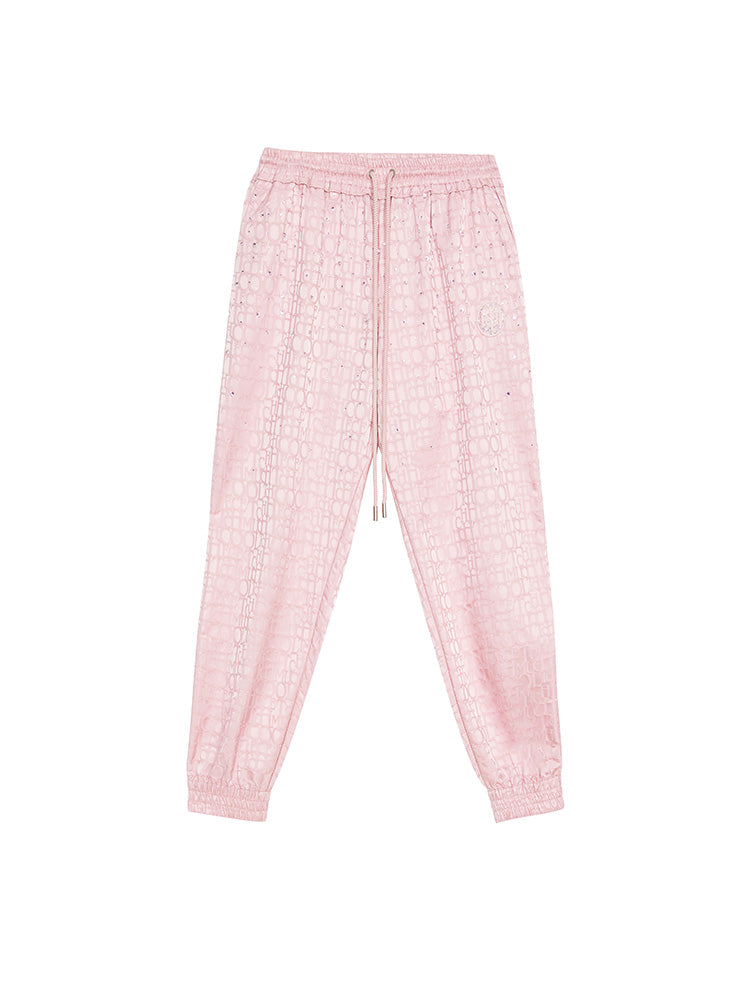 tch logo print crystal embellished nylon jogger pink HighEnd Luxury Streetwear Brand Official Showcase