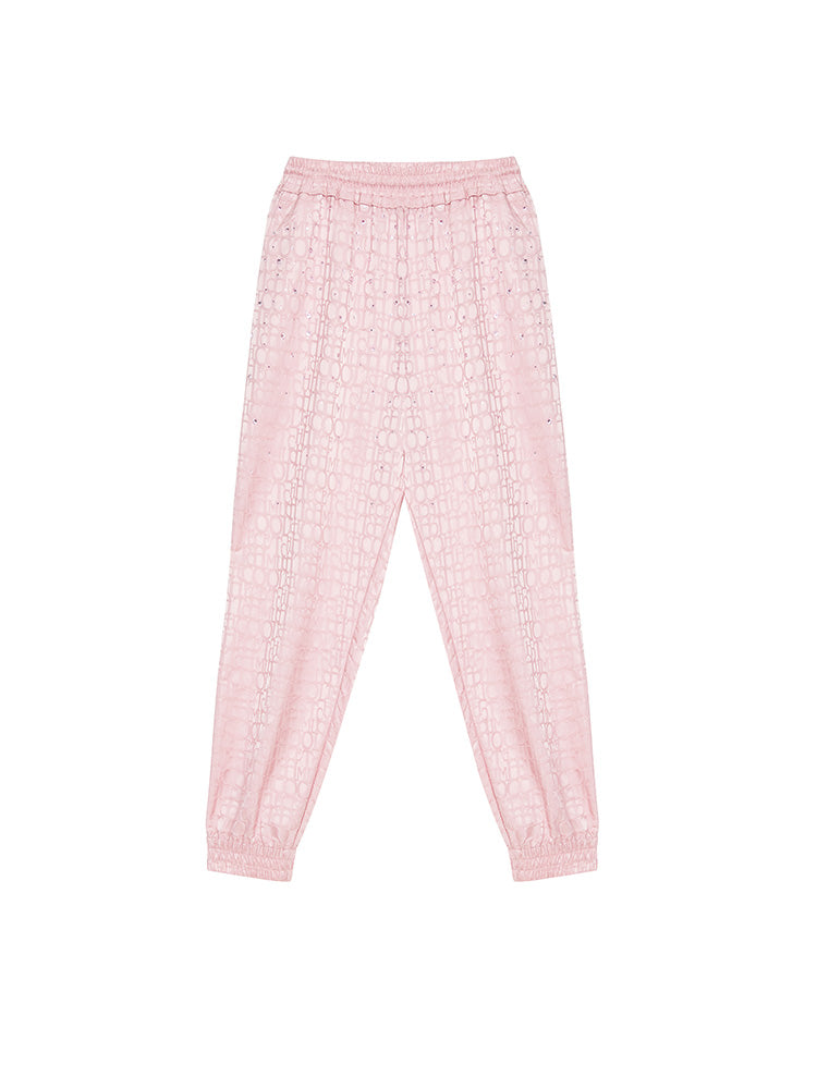 tch logo print crystal embellished nylon jogger pink HighEnd Luxury Streetwear Brand Official Showcase