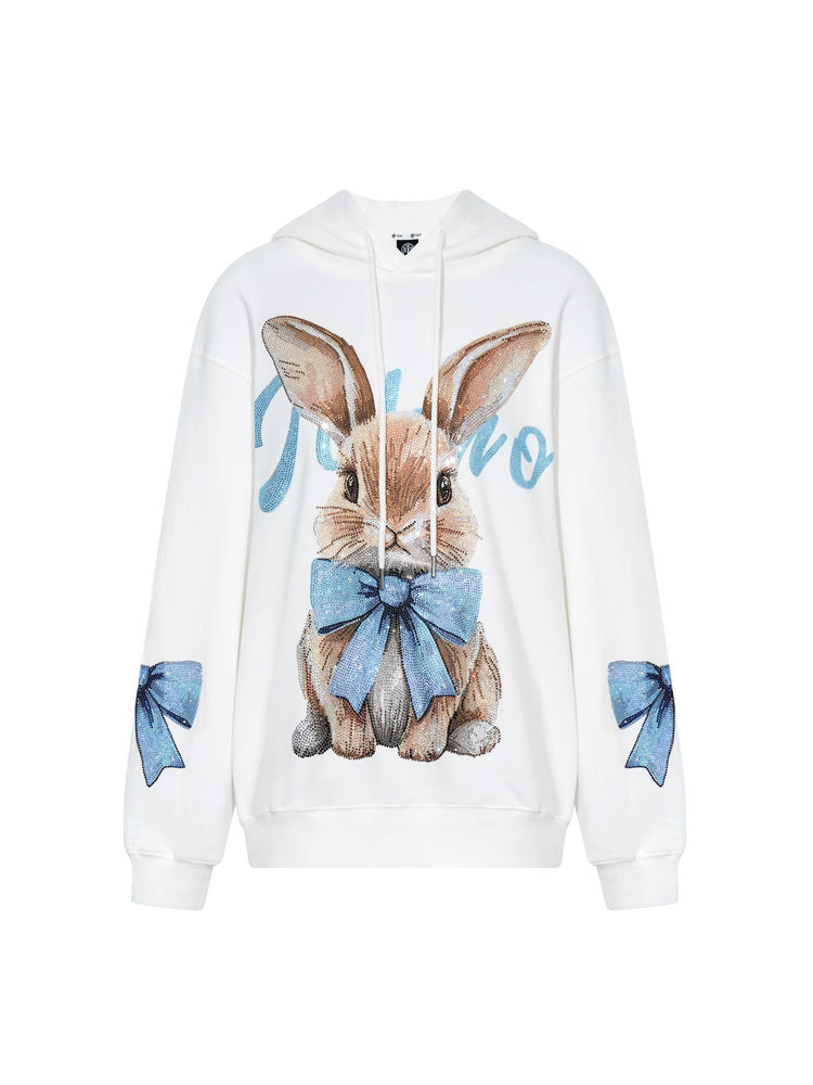 tch lovely rabbit rhinestone wings hoodies white HighEnd Luxury Streetwear Brand Official Showcase