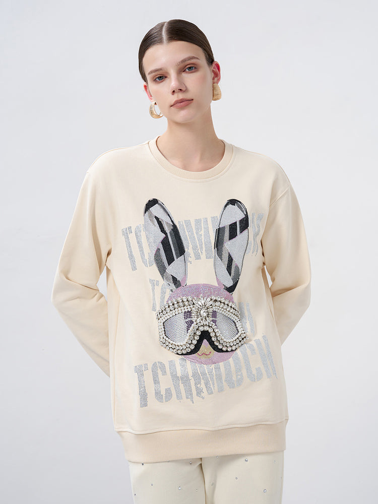 tch luxury rhinestone graphic sweatshirt beige HighEnd Luxury Streetwear Brand Official Showcase