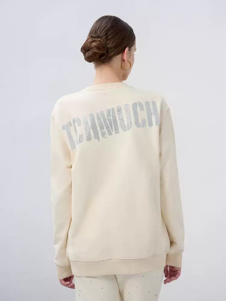 tch luxury rhinestone graphic sweatshirt beige HighEnd Luxury Streetwear Brand Official Showcase