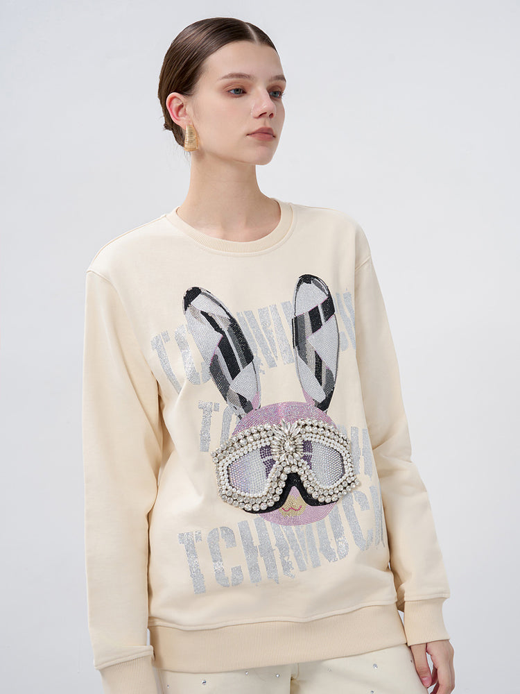 tch luxury rhinestone graphic sweatshirt beige HighEnd Luxury Streetwear Brand Official Showcase
