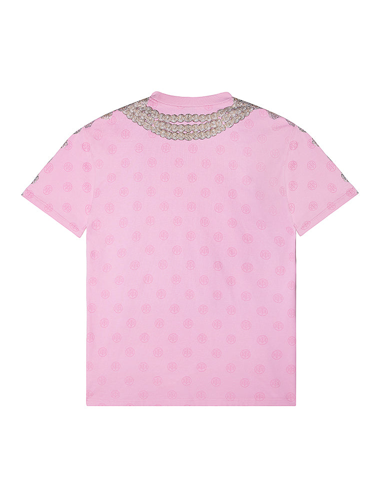 tch luxury rhinestone pear teddy dear shiny t-shirt pink HighEnd Luxury Streetwear Brand Official Showcase