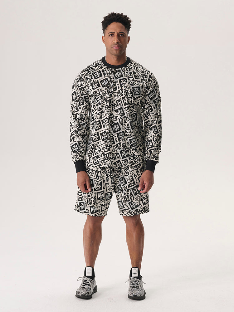tch men's allover logo print long sleeve top gray HighEnd Luxury Streetwear Brand Official Showcase