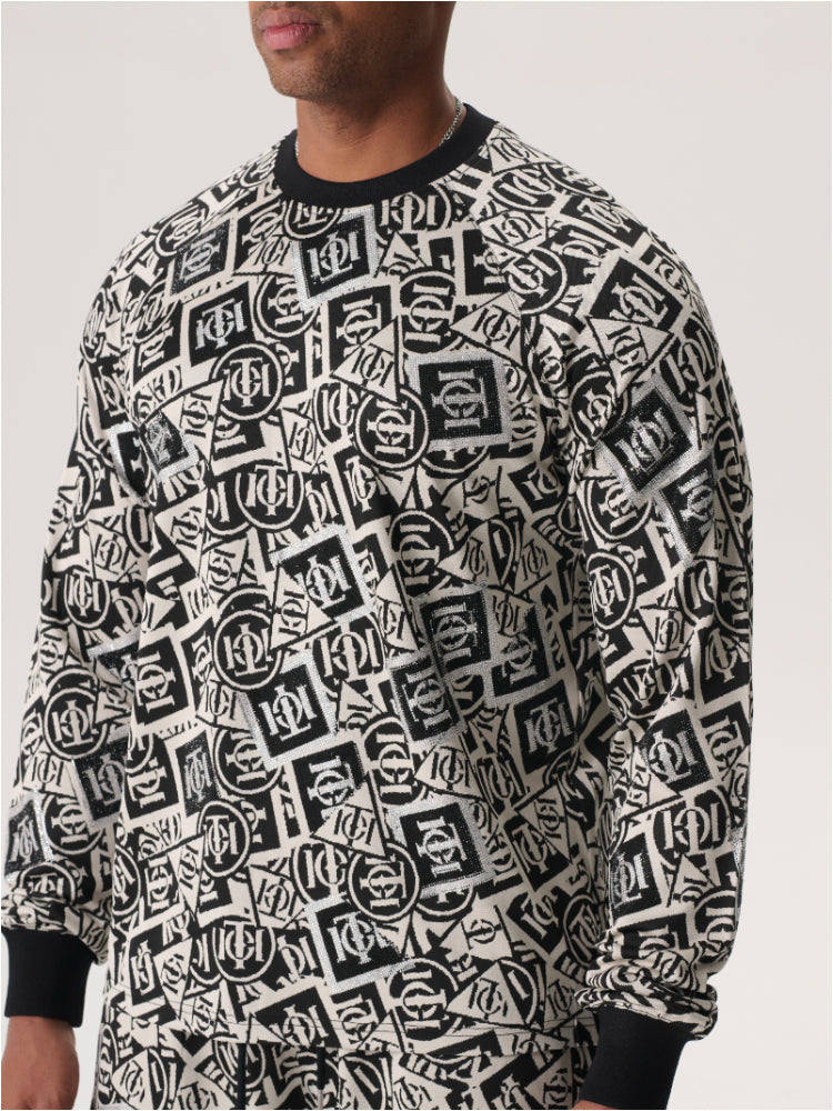 tch men's allover logo print long sleeve top gray HighEnd Luxury Streetwear Brand Official Showcase