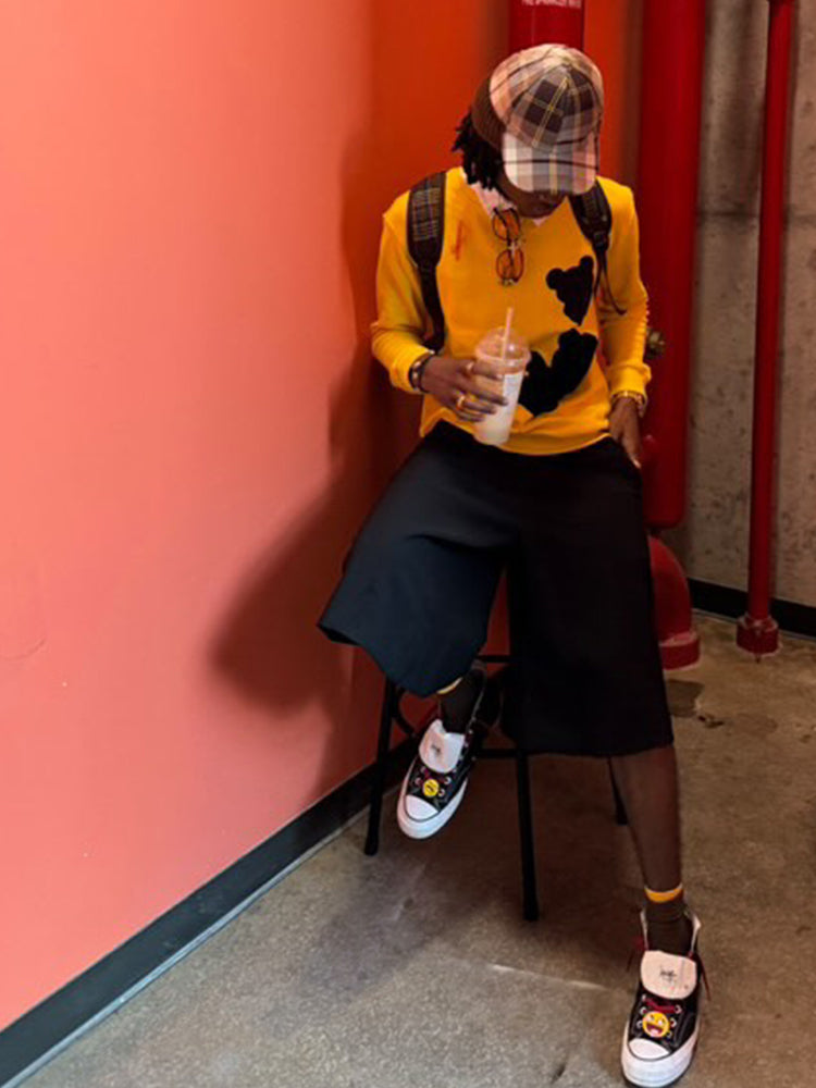 tch men's graphic bear long sleeve sweatshirt yellow HighEnd Luxury Streetwear Brand Official Showcase