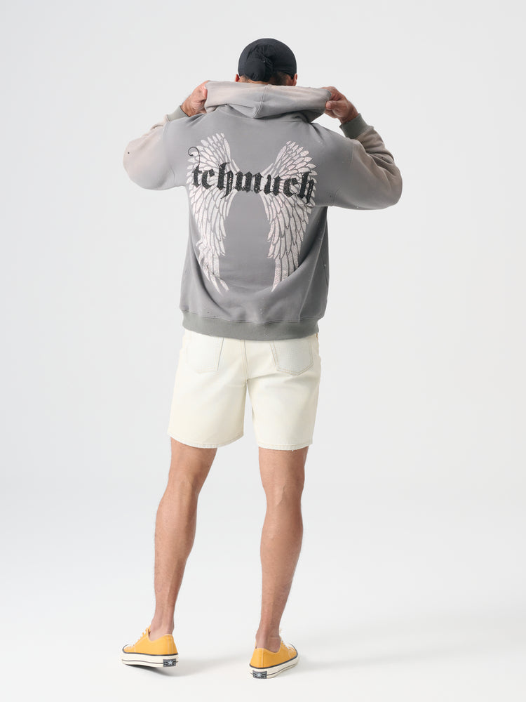 tch men's wings rhinestone drawstring hoodies gray HighEnd Luxury Streetwear Brand Official Showcase