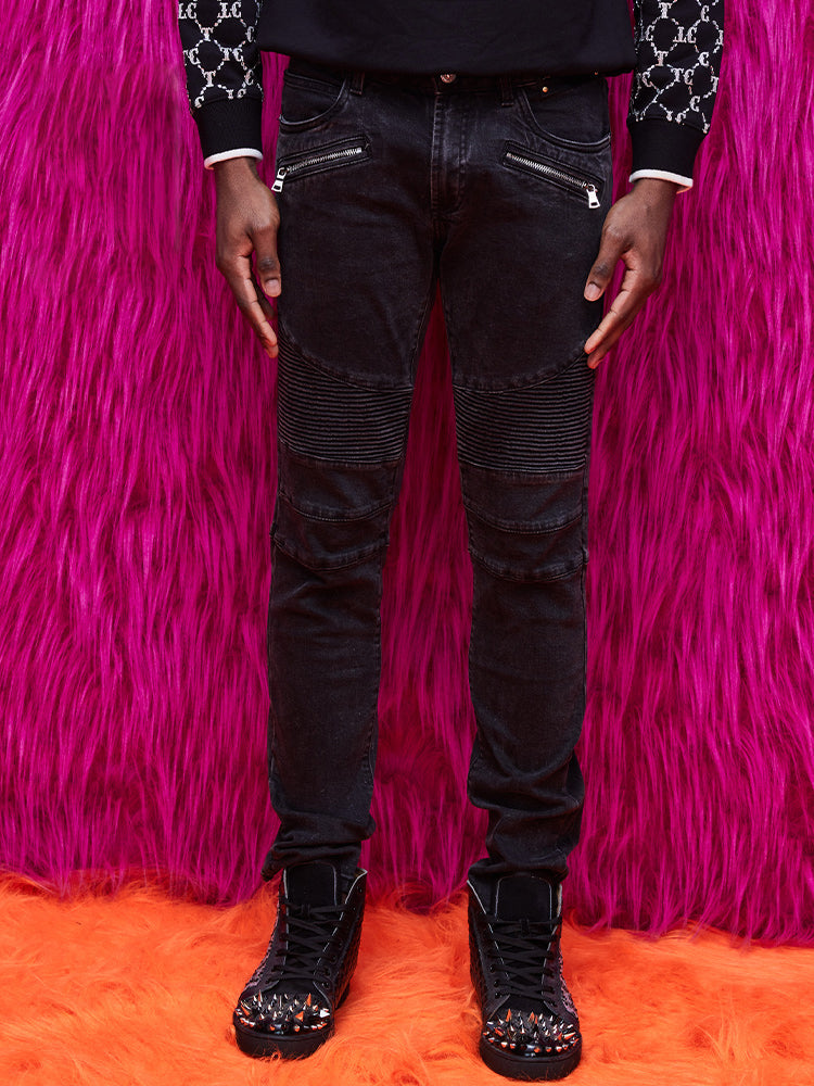 tch men's zipper relaxed straight jeans black HighEnd Luxury Streetwear Brand Official Showcase