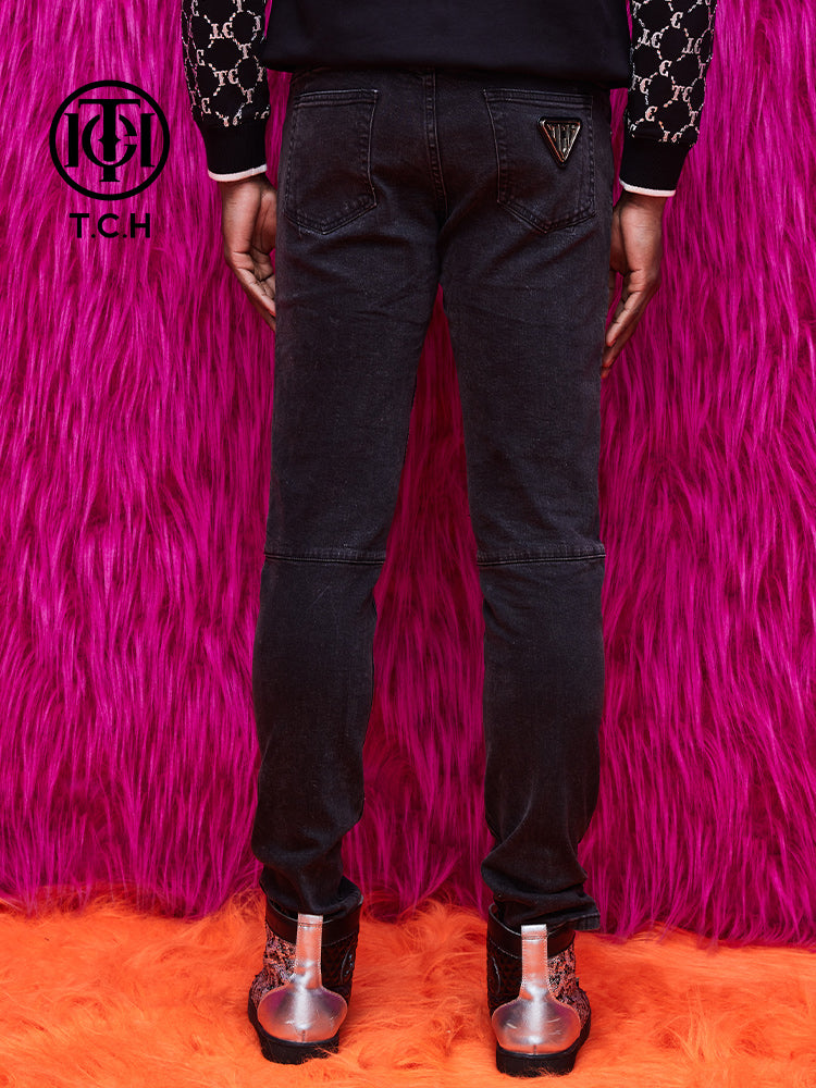 tch men's zipper relaxed straight jeans black HighEnd Luxury Streetwear Brand Official Showcase
