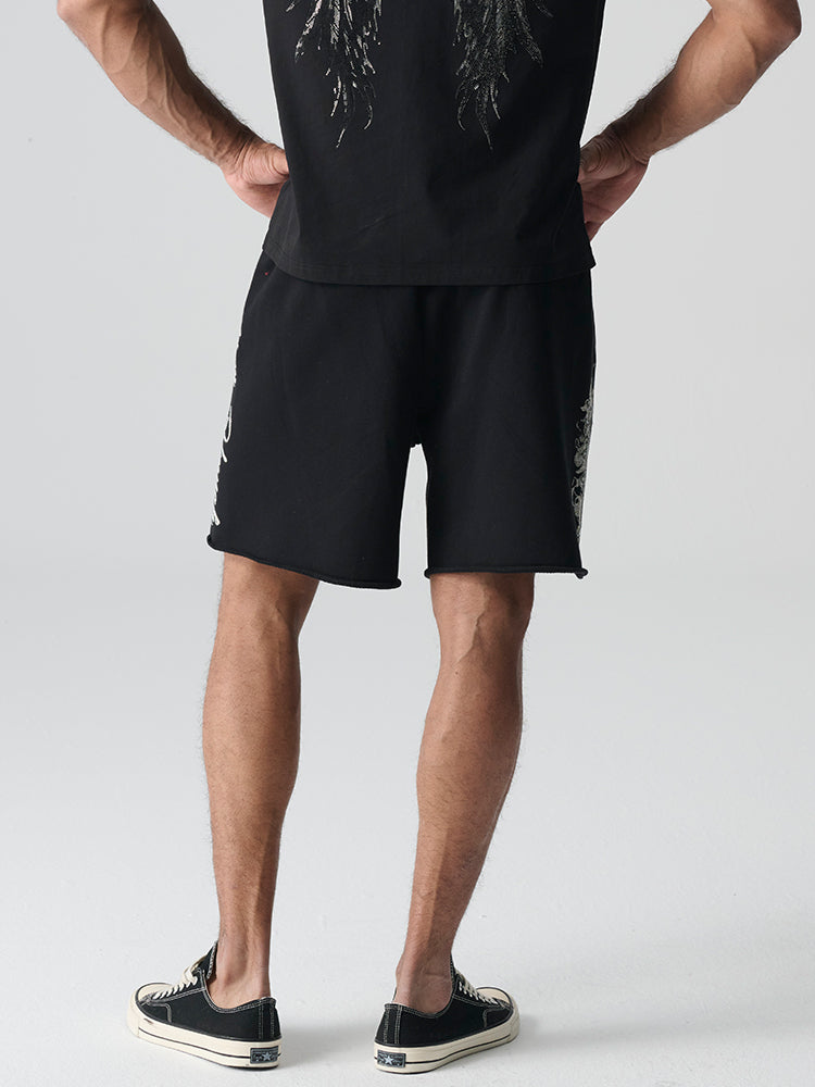 tch mens rhinestone graphic jogging shorts black HighEnd Luxury Streetwear Brand Official Showcase
