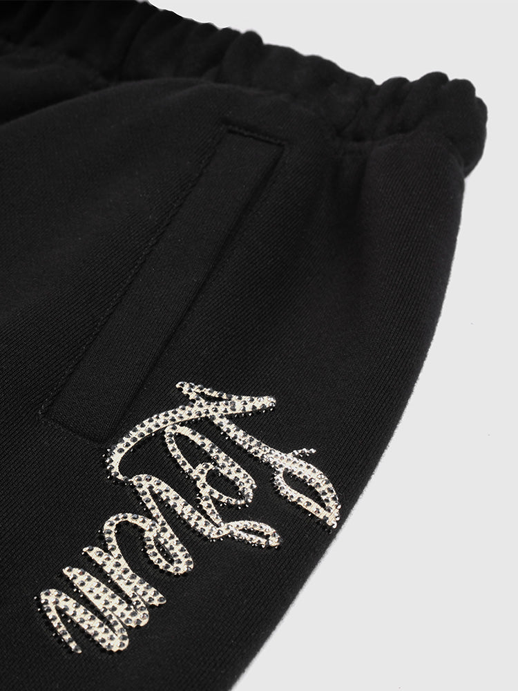 tch mens rhinestone graphic jogging shorts black HighEnd Luxury Streetwear Brand Official Showcase