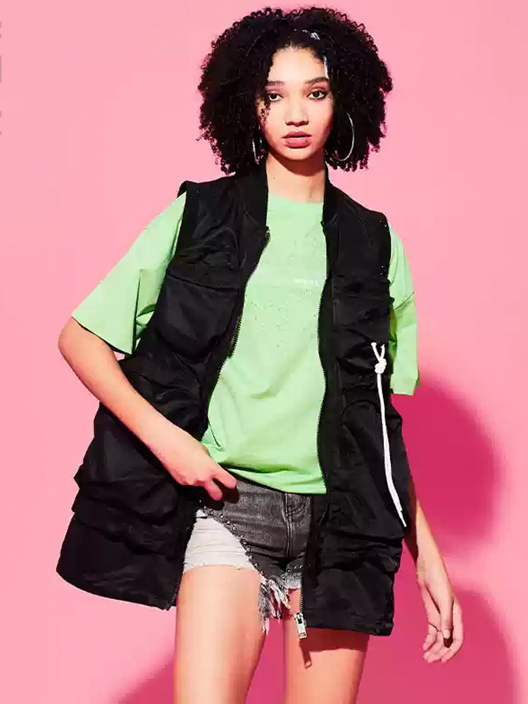 tch multi-pocket zip-up vest in black black HighEnd Luxury Streetwear Brand Official Showcase
