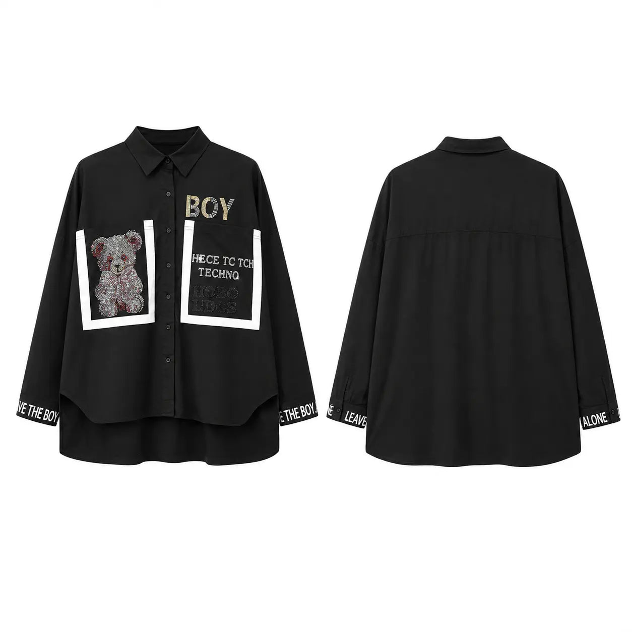 TCH Oversized Graphic Patchwork Shirt Jacket Luxury Streetwear Brand Official Showcase