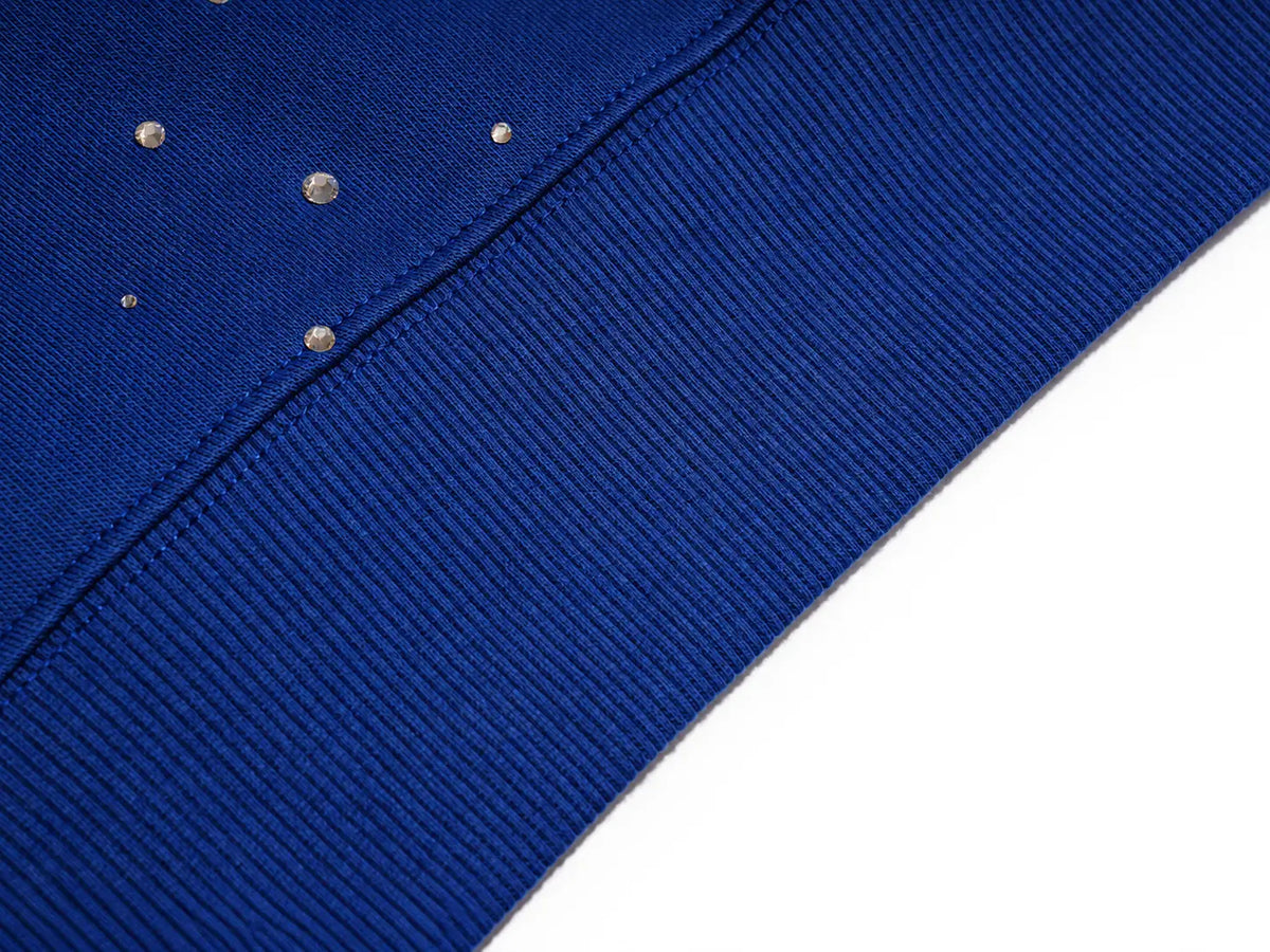 TCH Pearl Embellished Blue Sweatshirt Luxury Streetwear Brand Official Showcase