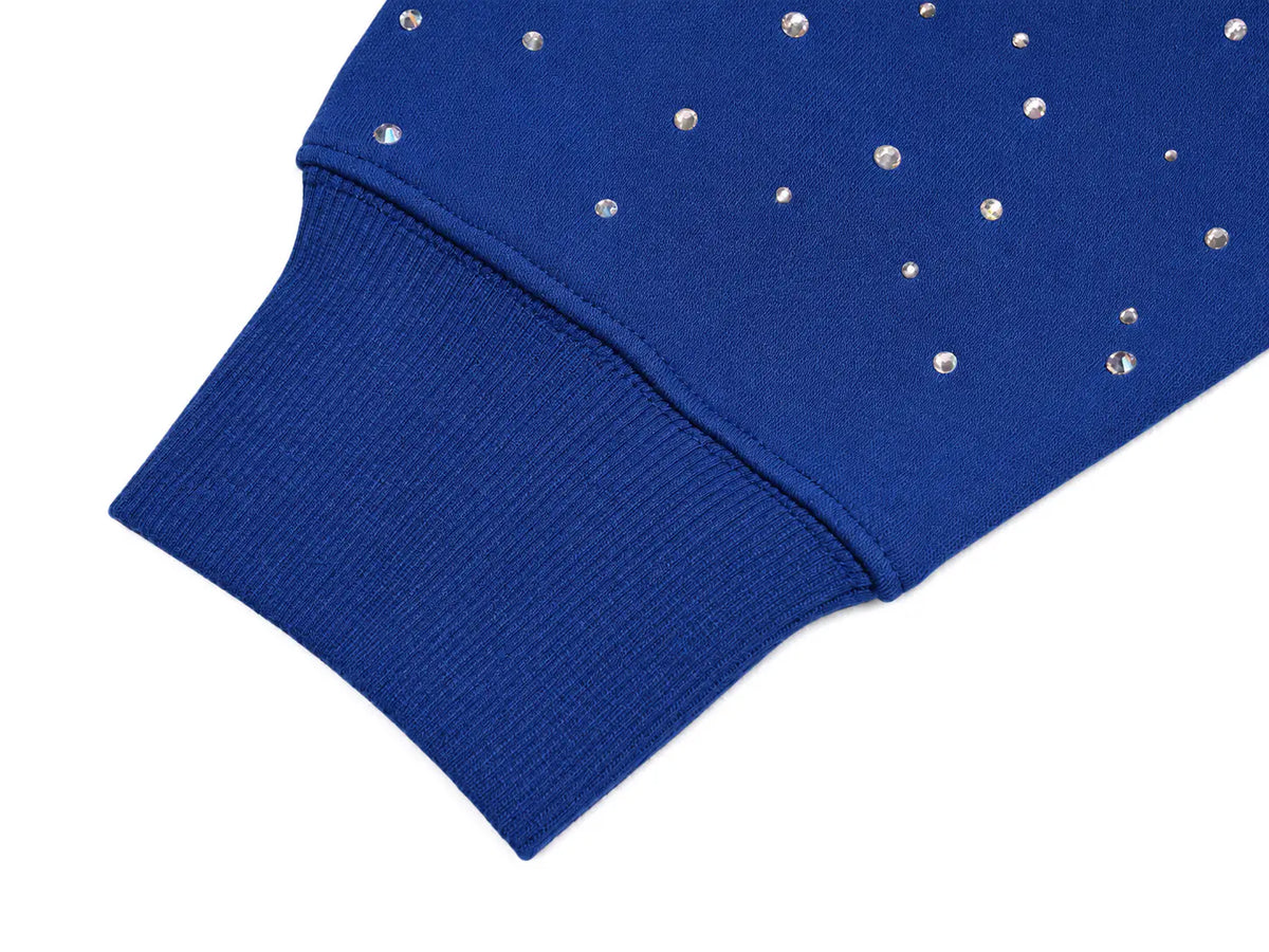 TCH Pearl Embellished Blue Sweatshirt Luxury Streetwear Brand Official Showcase