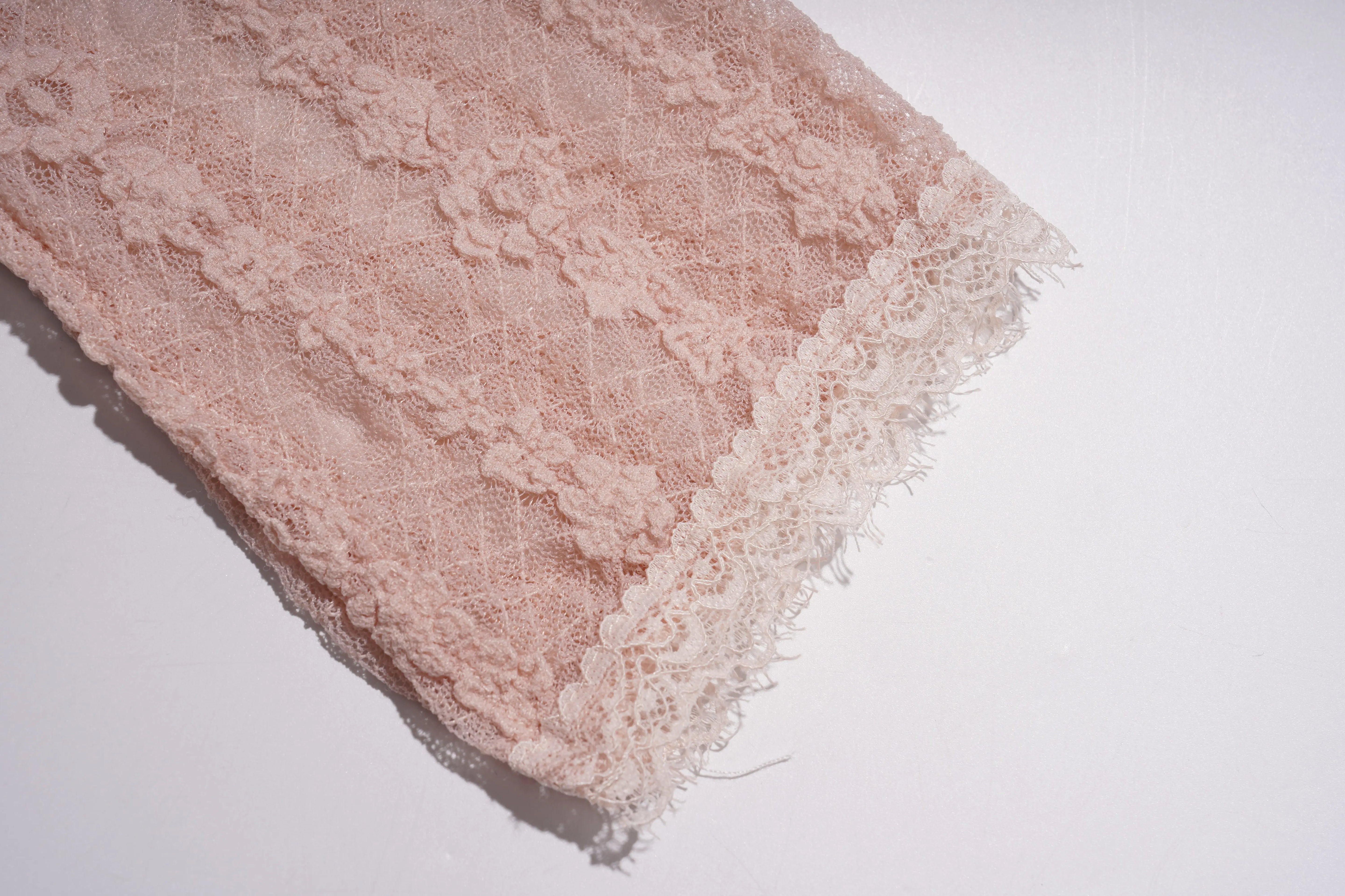 Pink lace fabric on a white background, TCH Pink Rhinestone Bow Lace Layered Dress