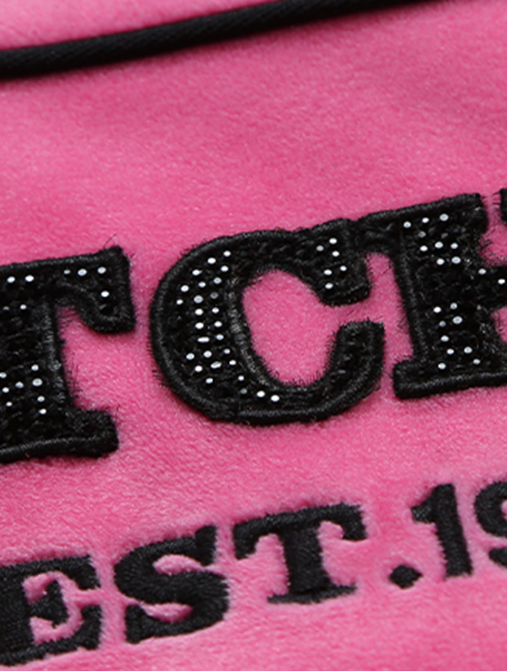 TCH Pink Rhinestone Letter Fleece Jacket pink HighEnd Luxury Streetwear Brand Official Showcase