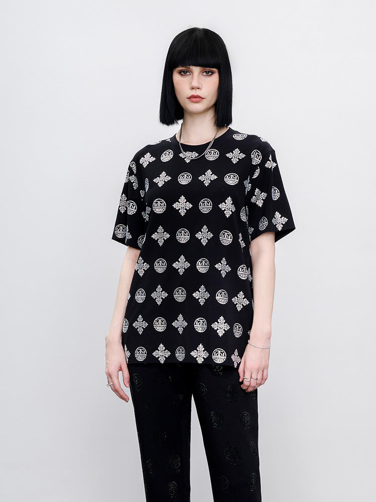 tch pre-sale logo rhinestone allover graphic t-shirt black HighEnd Luxury Streetwear Brand Official Showcase