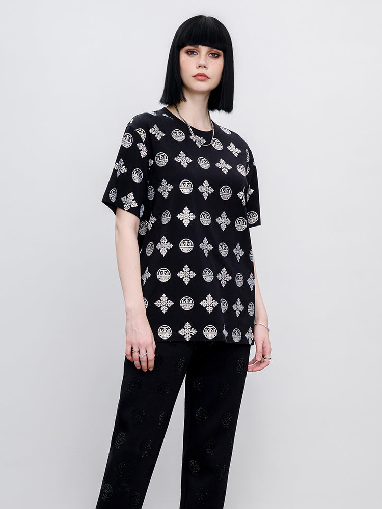 tch pre-sale logo rhinestone allover graphic t-shirt black HighEnd Luxury Streetwear Brand Official Showcase