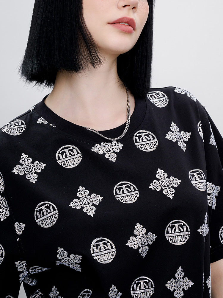 tch pre-sale logo rhinestone allover graphic t-shirt black HighEnd Luxury Streetwear Brand Official Showcase