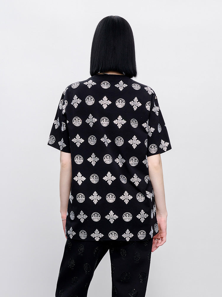 tch pre-sale logo rhinestone allover graphic t-shirt black HighEnd Luxury Streetwear Brand Official Showcase