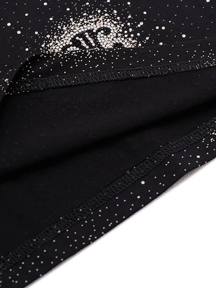 tch pre-sale sparkling crystal allover logo print midi dress black HighEnd Luxury Streetwear Brand Official Showcase