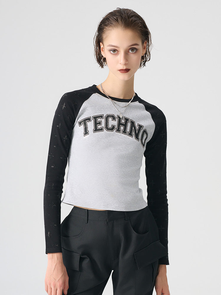 TCH Print Slim Fit Cropped T-Shirt Gray HighEnd Luxury Streetwear Brand Official Showcase