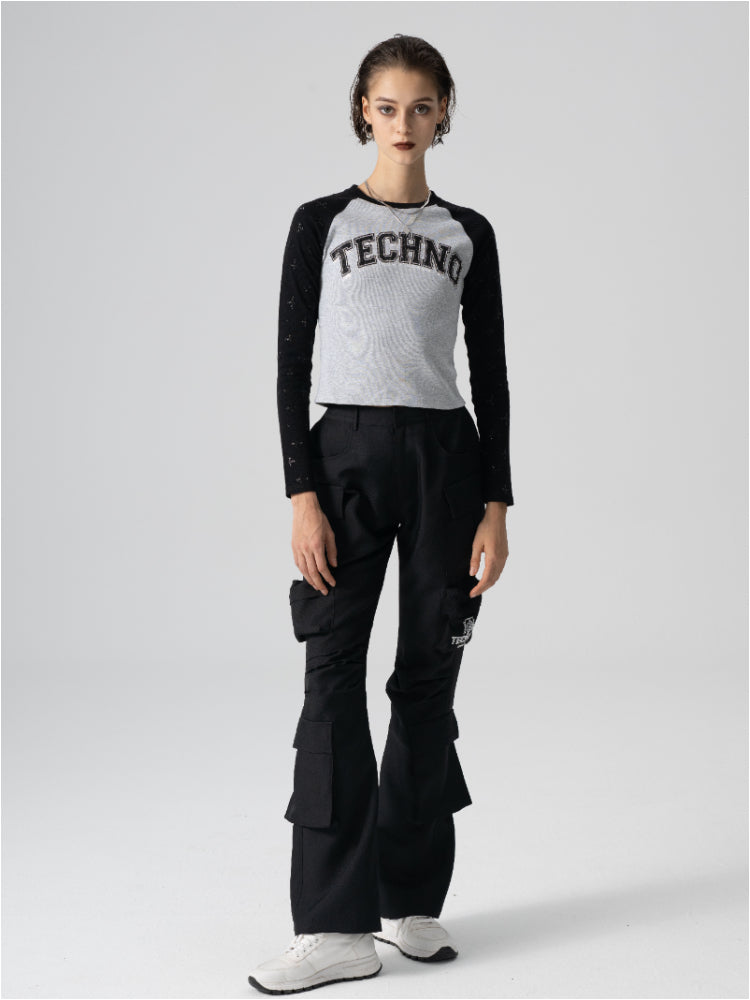 TCH Print Slim Fit Cropped T-Shirt Gray HighEnd Luxury Streetwear Brand Official Showcase