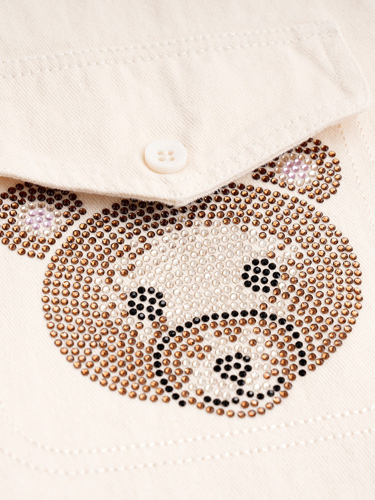 tch retro rhinestone bear button down shirt pink HighEnd Luxury Streetwear Brand Official Showcase