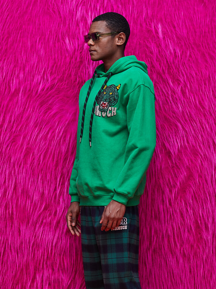tch rhineston letter print pullover hoodie green HighEnd Luxury Streetwear Brand Official Showcase
