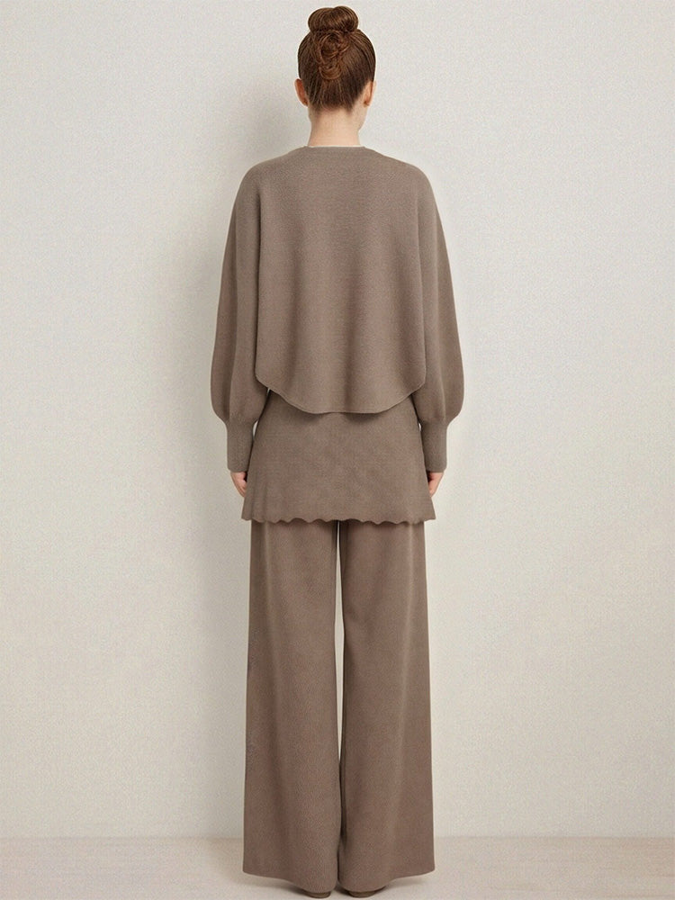 tch rhinestone angel wing knit pants set khaki HighEnd Luxury Streetwear Brand Official Showcase