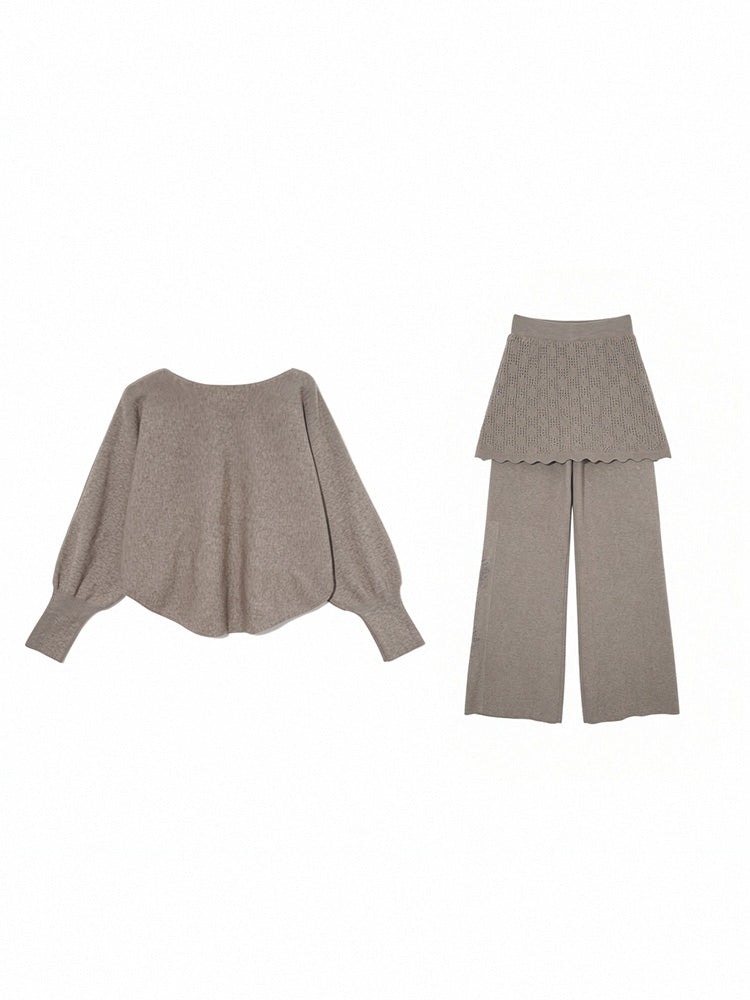 tch rhinestone angel wing knit pants set khaki HighEnd Luxury Streetwear Brand Official Showcase