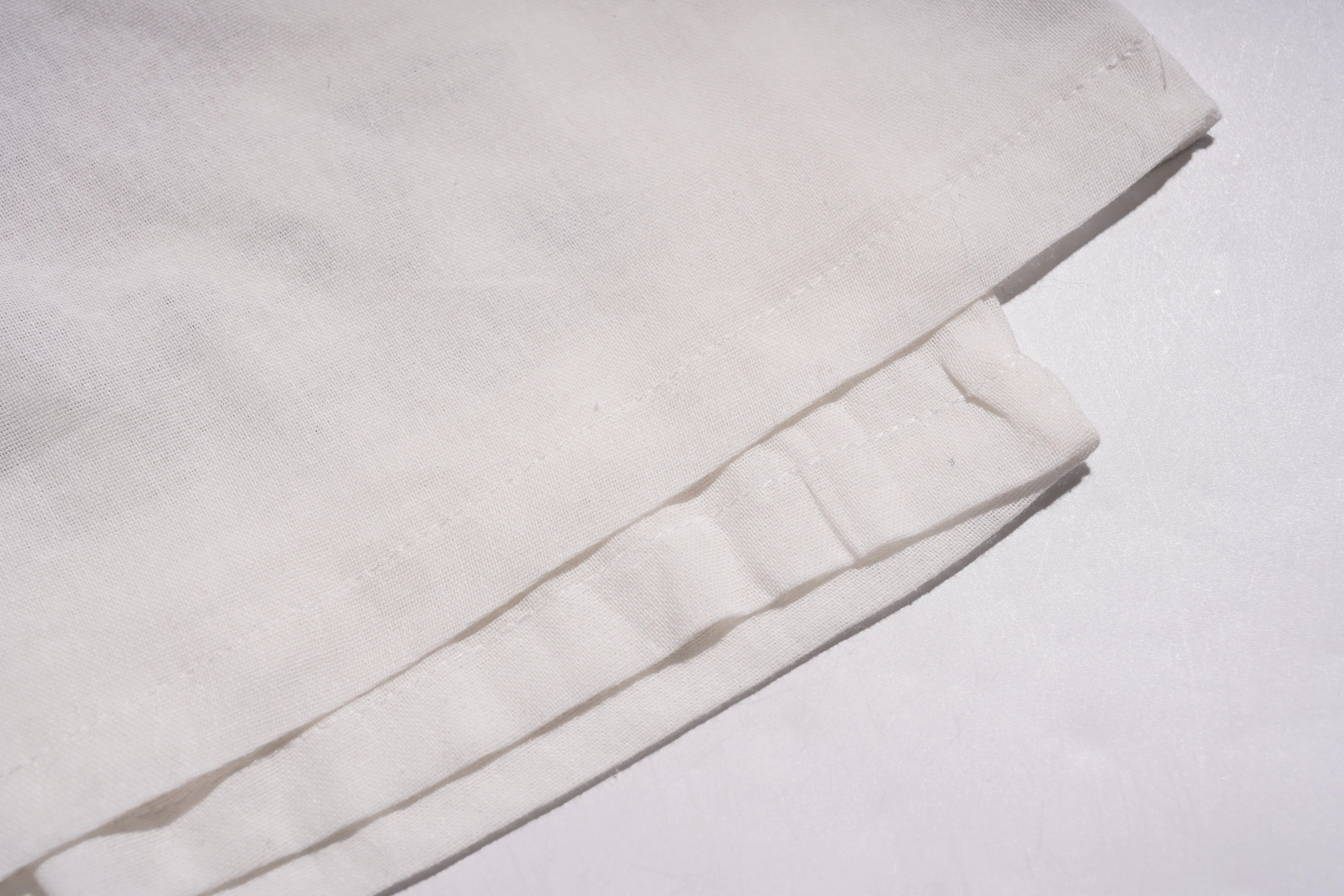 White fabric with ruffled edge on a light gray background, TCH Rhinestone Angel Wings & Cross Set