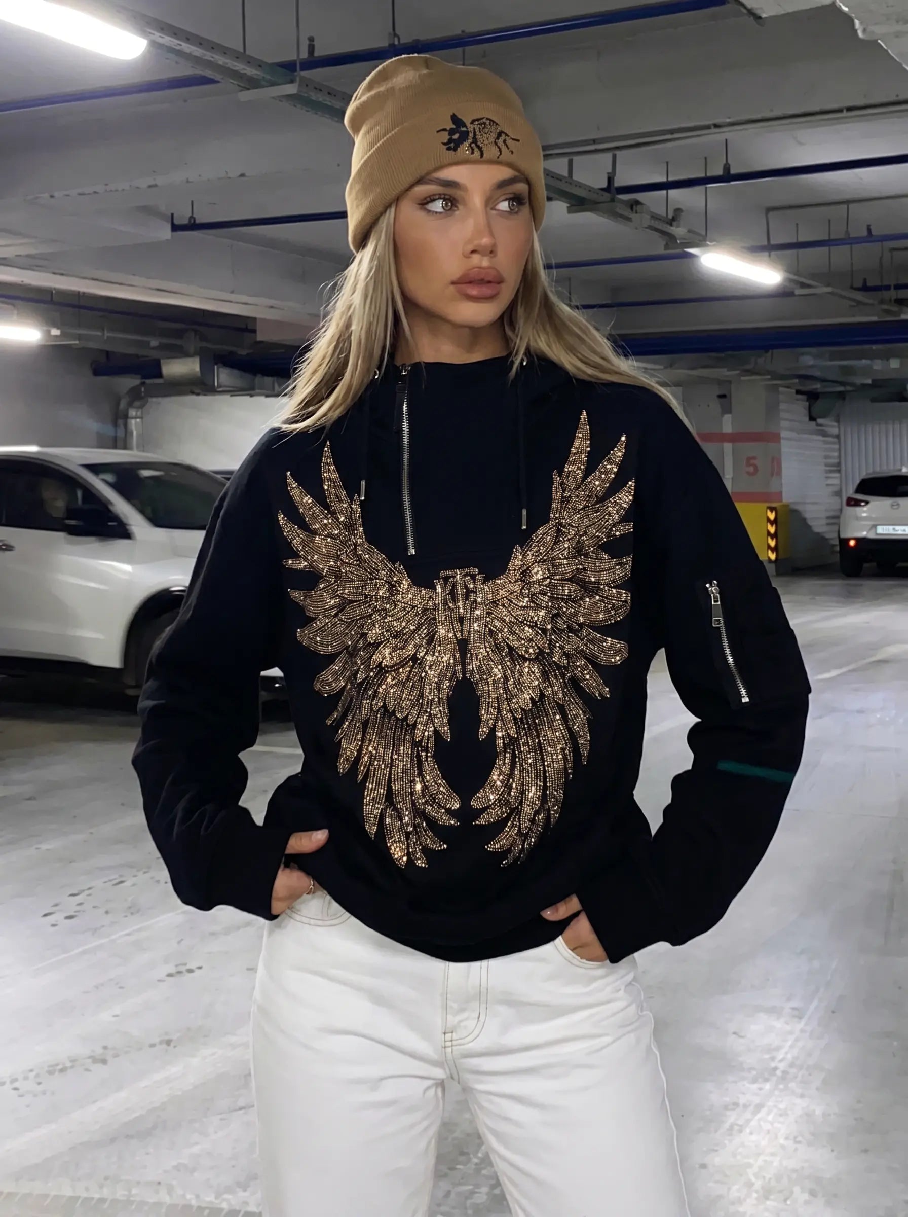 TCH Rhinestone Angel Wings Hoodie Luxury Streetwear Brand Official Showcase
