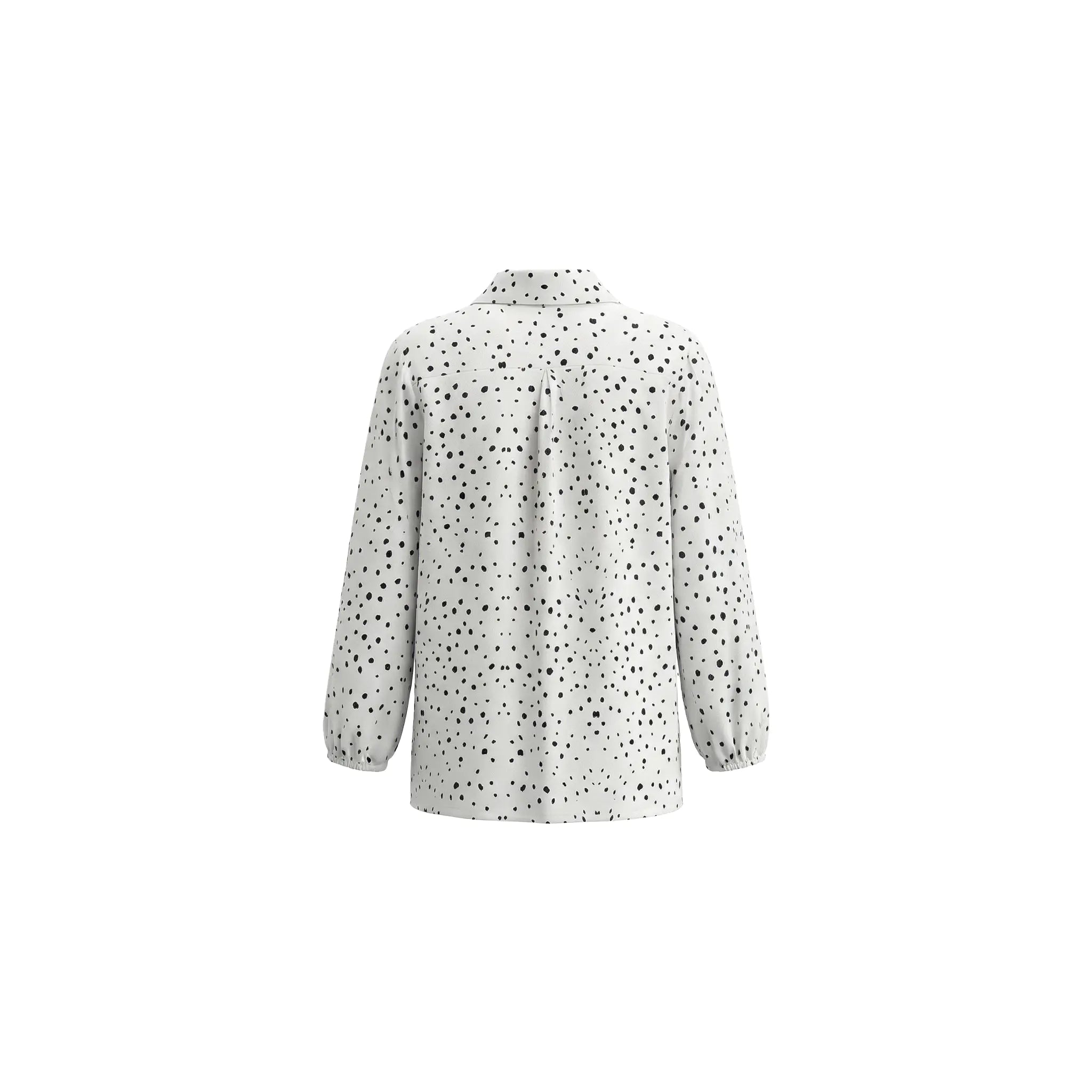 White shirt with black polka dot pattern on a white background, TCH Rhinestone Animal Polka Dot Shirt