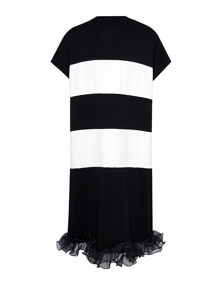 tch rhinestone bow shiny ruffle midi dress blackandwhite HighEnd Luxury Streetwear Brand Official Showcase