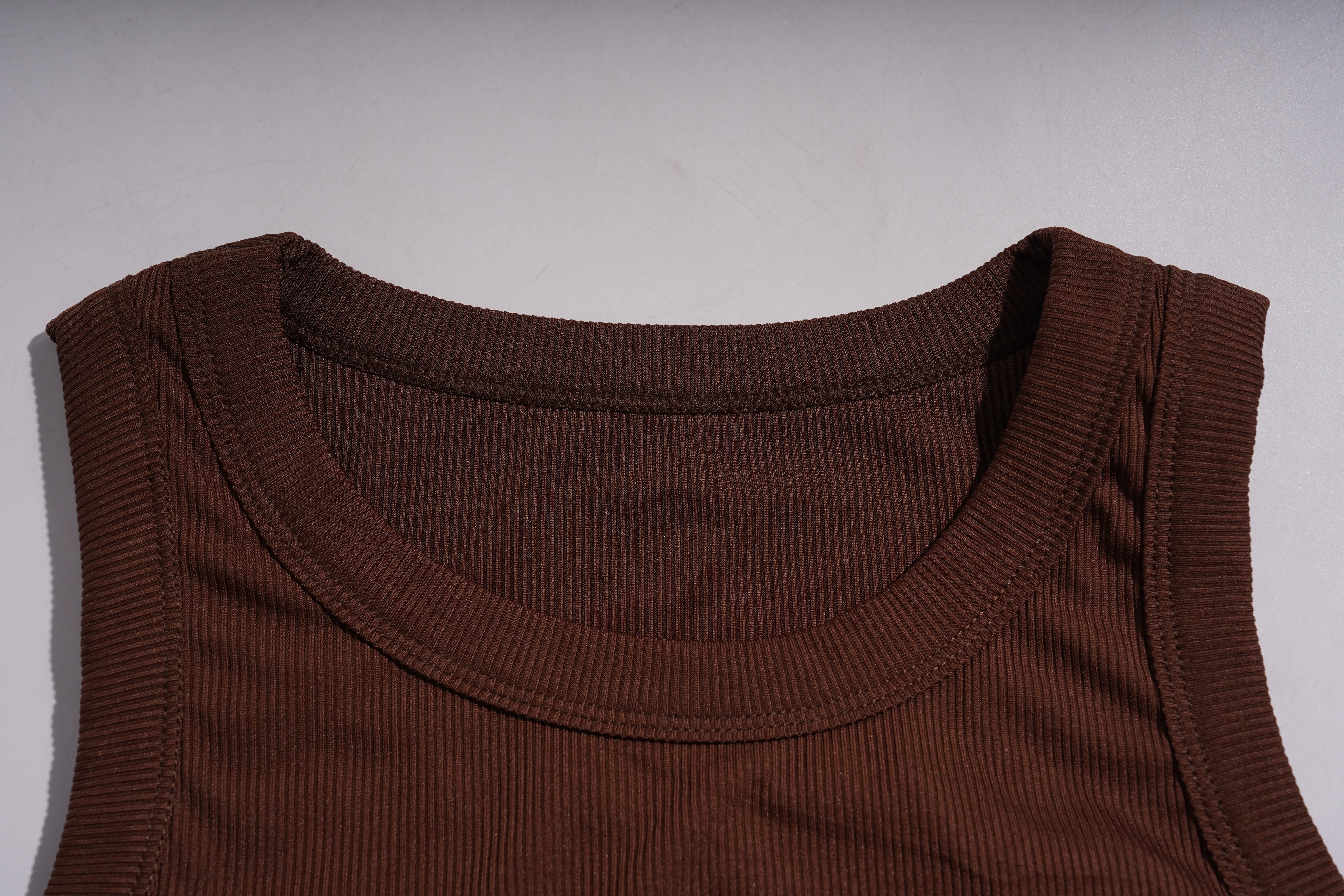 Brown sleeveless top on a light gray background, TCH Rhinestone Butterfly Bow Tank Top