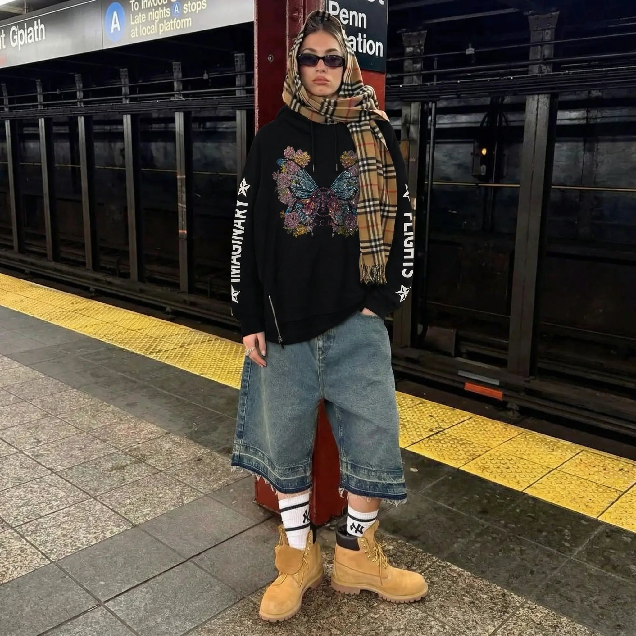 TCH Rhinestone Butterfly Elephant Hoodie Luxury Streetwear Brand Official Showcase