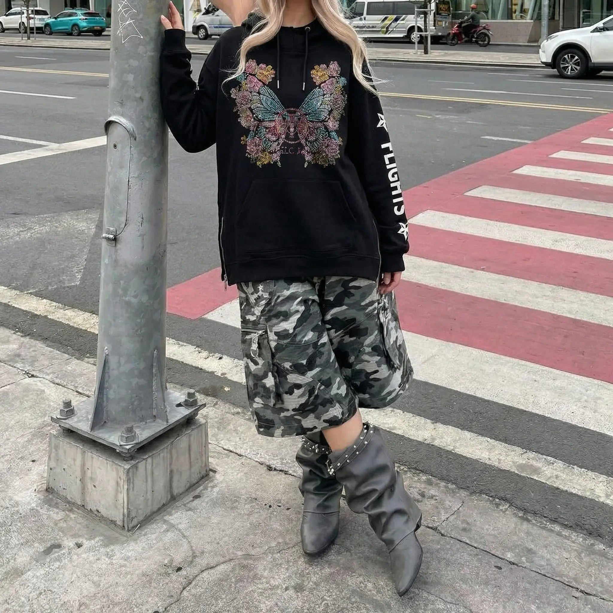 TCH Rhinestone Butterfly Elephant Hoodie Luxury Streetwear Brand Official Showcase
