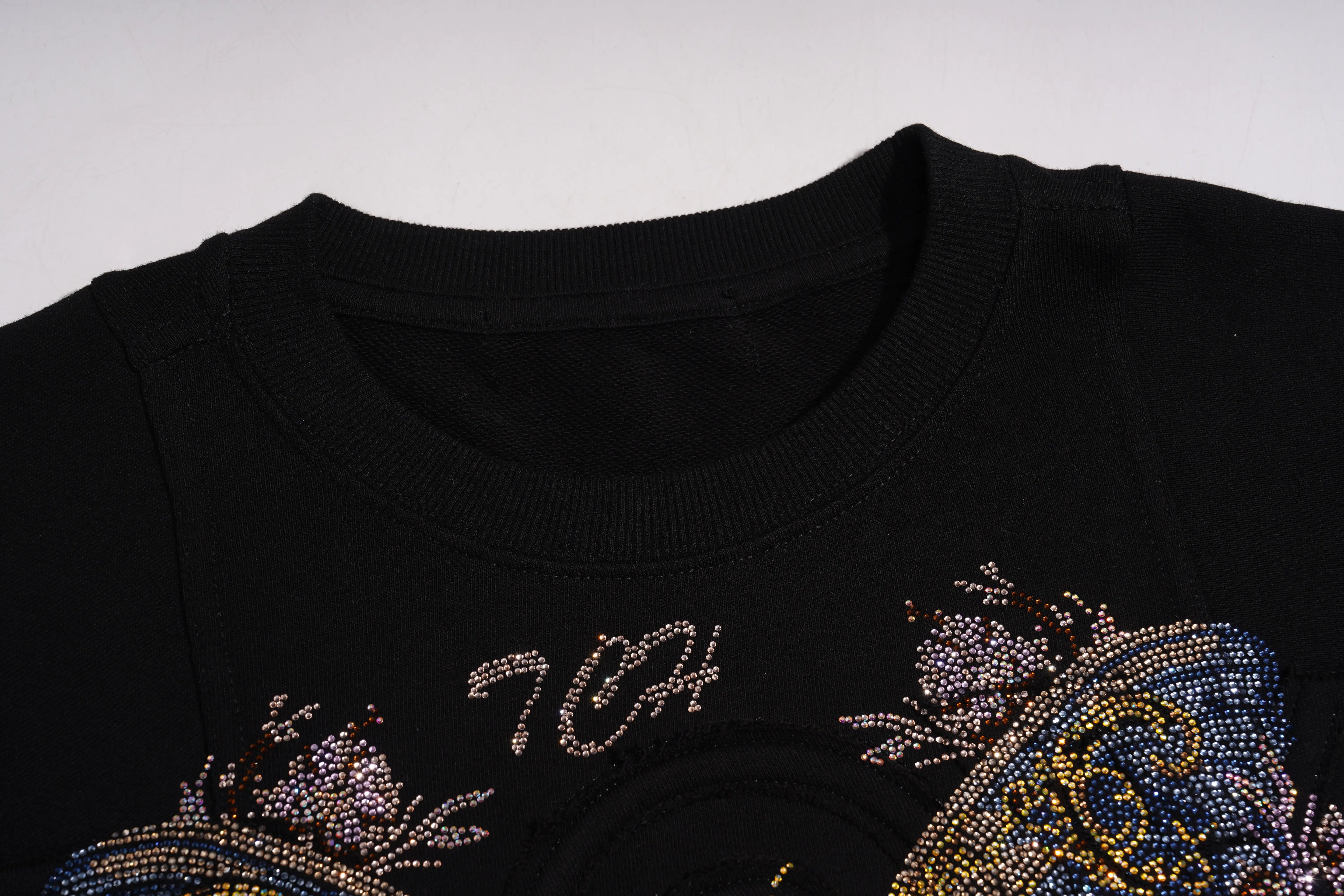 TCH Rhinestone Butterfly Floral Cropped Sweatshirt Luxury Streetwear Brand Official Showcase