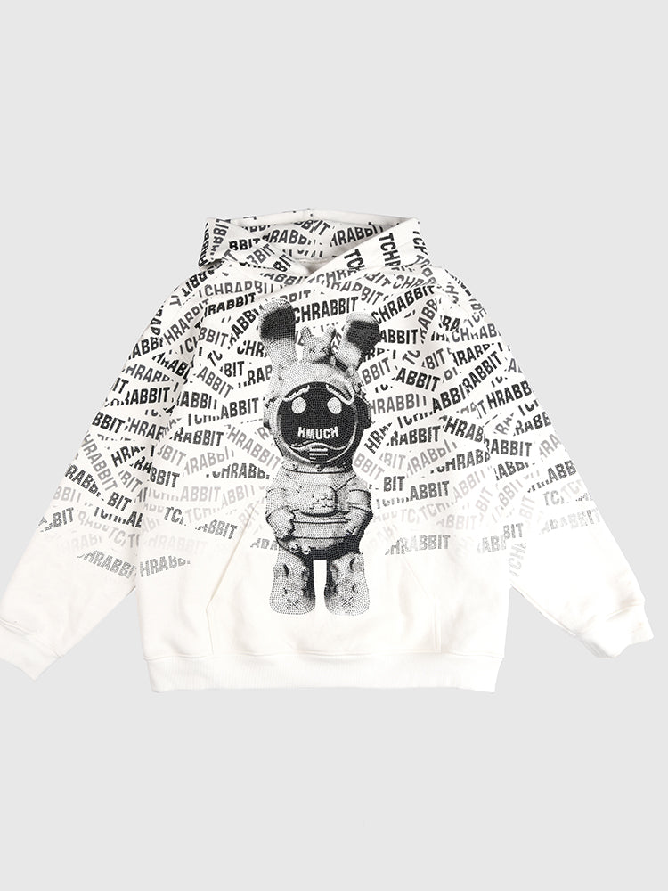 TCH Rhinestone Cartoon Pullover Hoodie white HighEnd Luxury Streetwear Brand Official Showcase