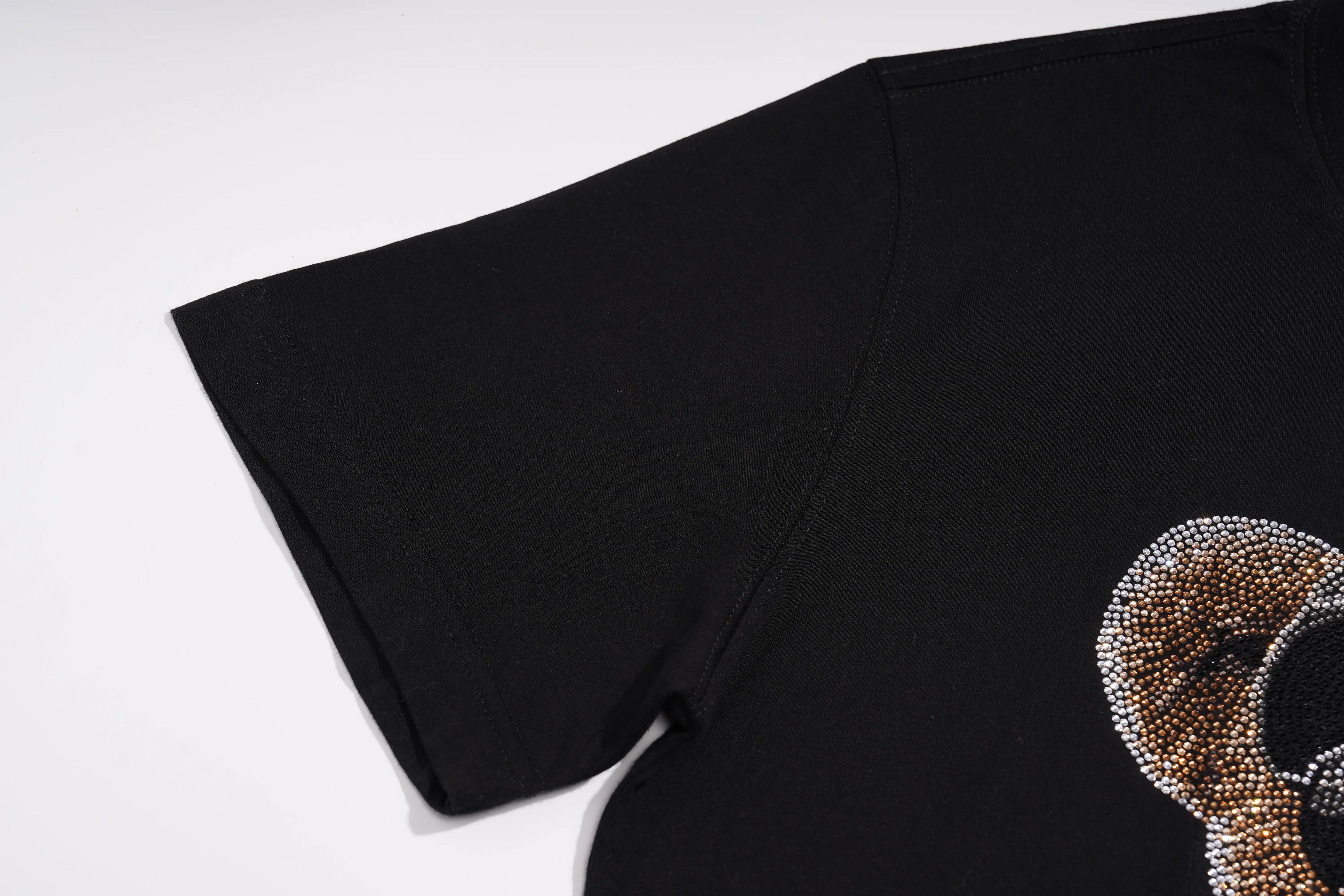 TCH Rhinestone Cool Bear Graphic Black T-Shirt Luxury Streetwear Brand Official Showcase