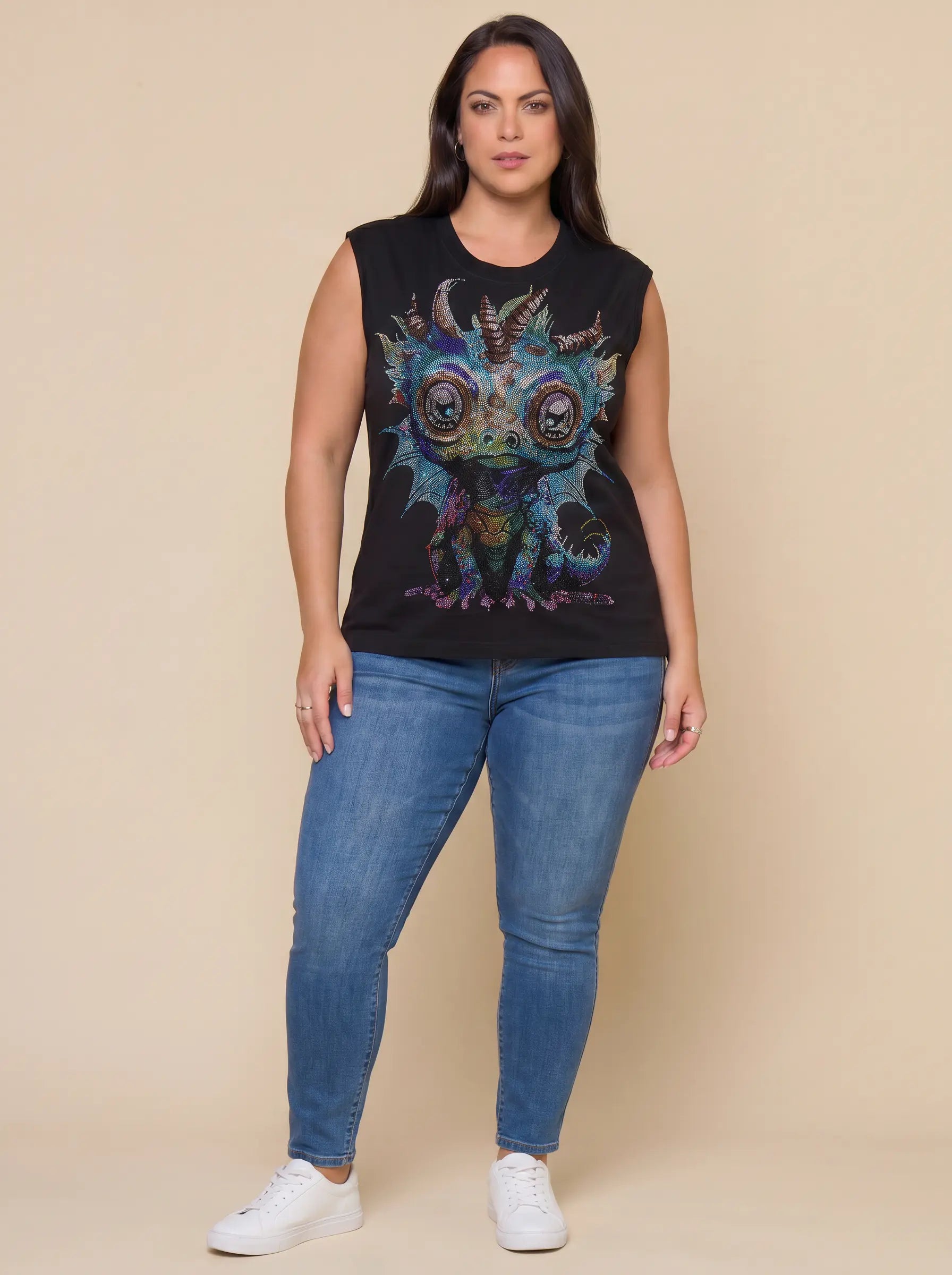 TCH Rhinestone Dragon Creature Tank Top Luxury Streetwear Brand Official Showcase