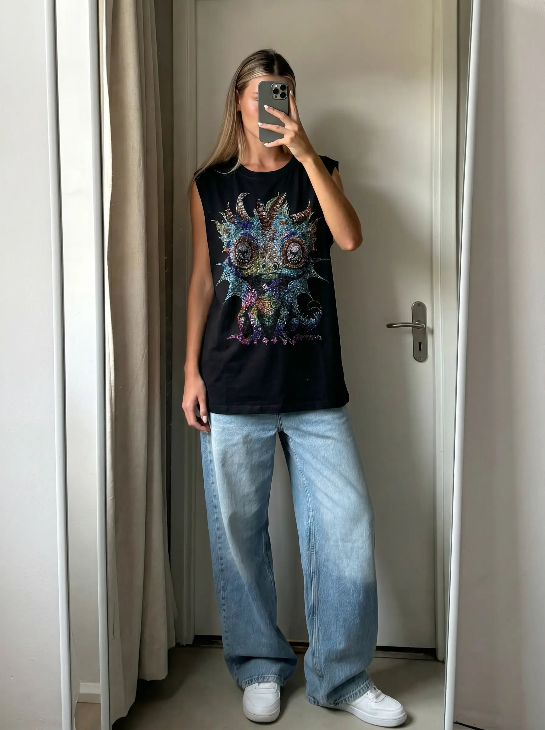 TCH Rhinestone Dragon Creature Tank Top Luxury Streetwear Brand Official Showcase