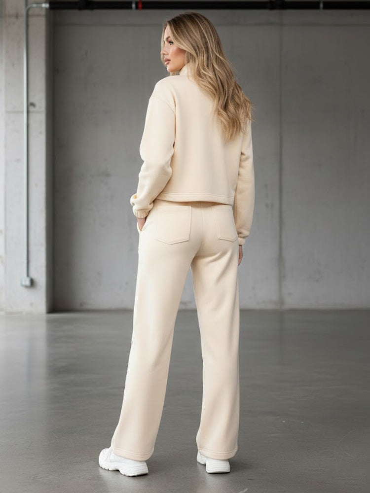 tch rhinestone draped jewelry 2 piece pants set beige HighEnd Luxury Streetwear Brand Official Showcase