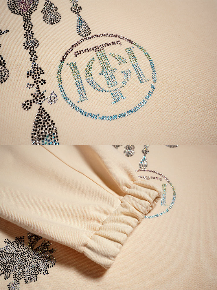 tch rhinestone draped jewelry 2 piece pants set beige HighEnd Luxury Streetwear Brand Official Showcase