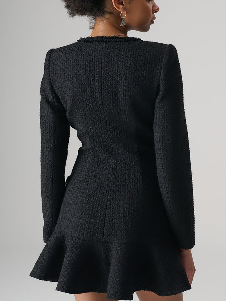 tch rhinestone embellished button mini dress black HighEnd Luxury Streetwear Brand Official Showcase